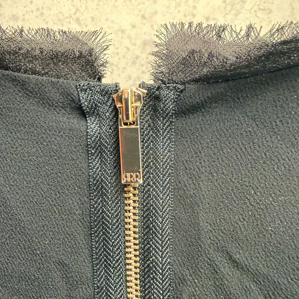 Rachel Rachel Roy 1x Plus Women Black Eye Lash Trim Cocktail Gold Zipper Dress - Picture 10 of 11